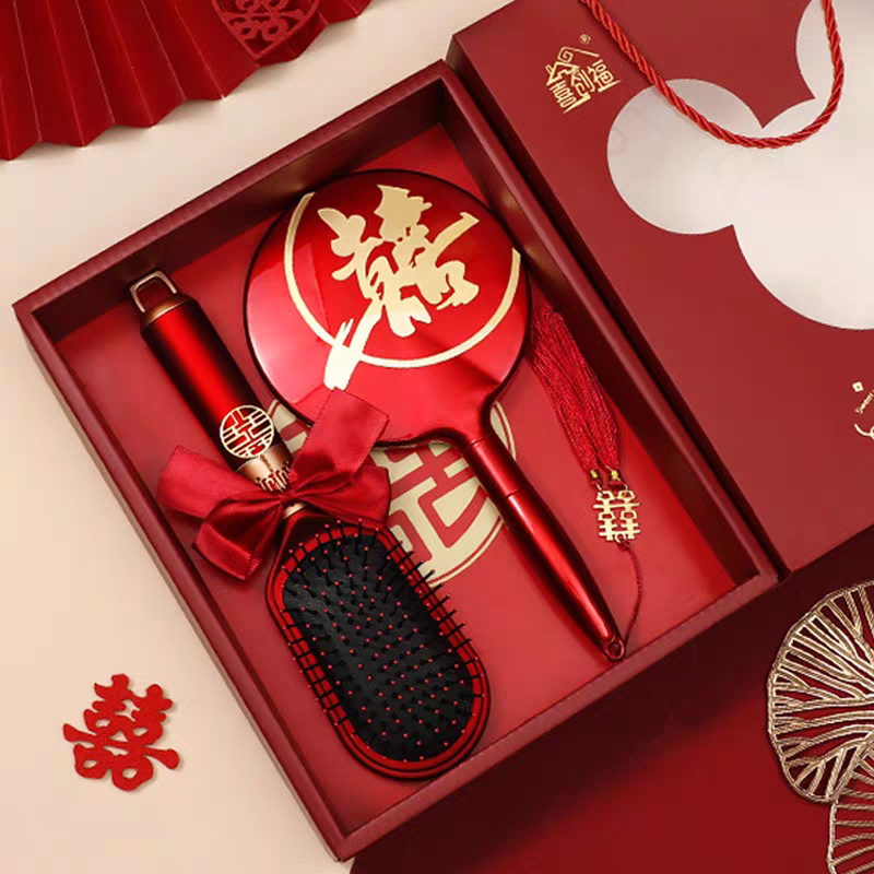 梳子结婚专用红色女方陪嫁出嫁喜庆物品新娘喜梳子婚庆用品大全