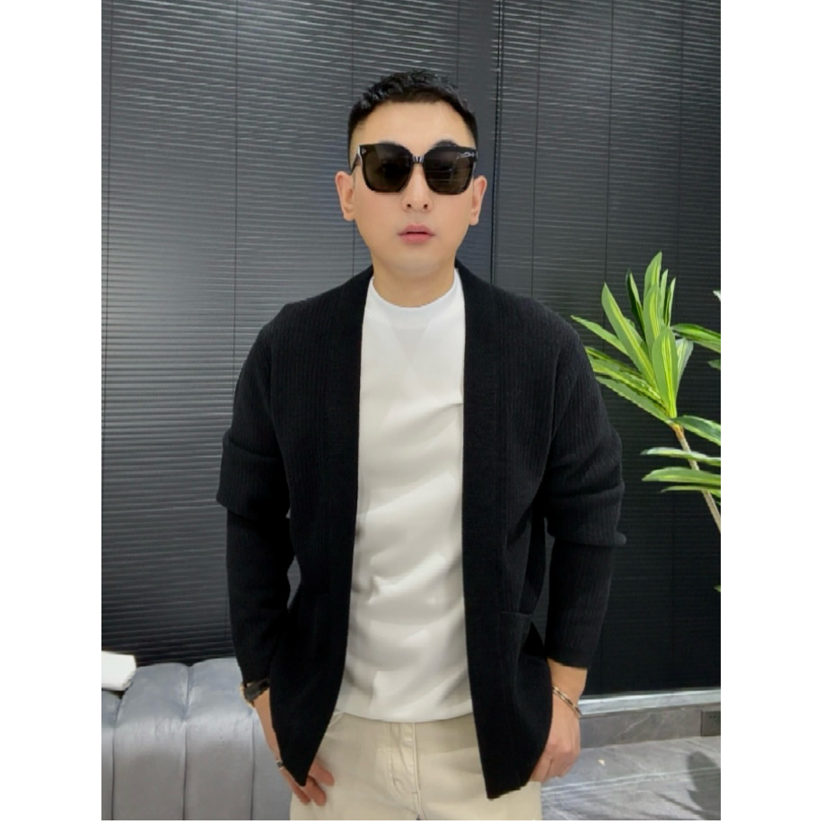 GCONE男士秋冬高品质轻奢时尚宽松绵羊毛开衫外套