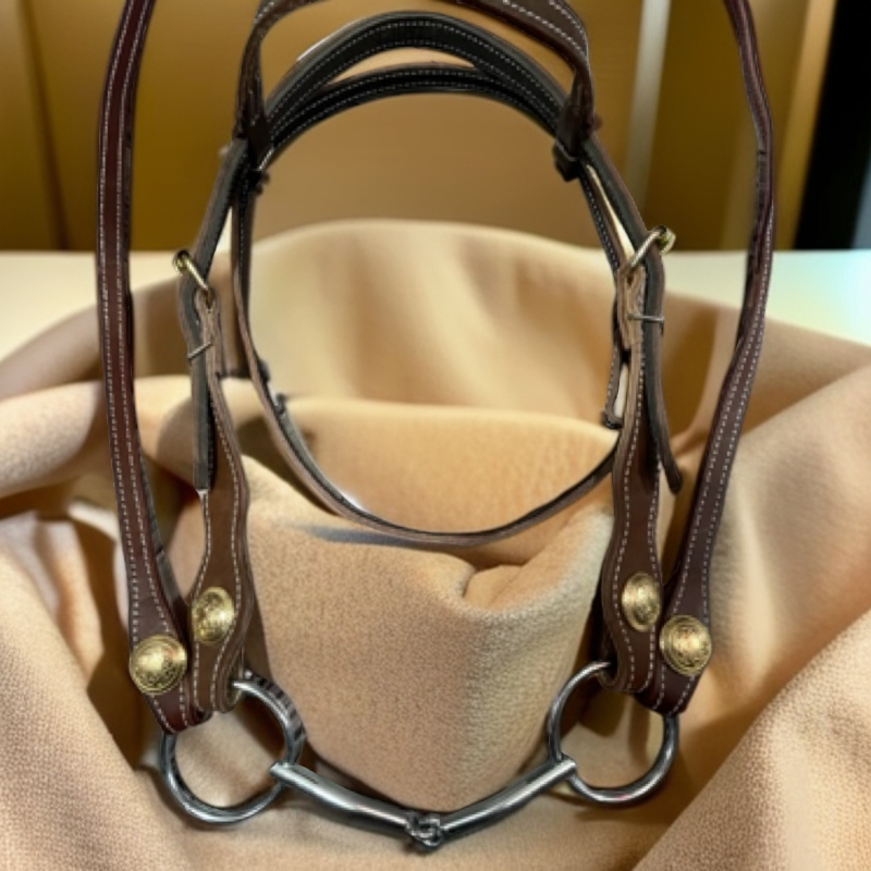 纯牛皮马笼头马用品马具用品水勒缰绳水勒马嚼子一套马具配件用品