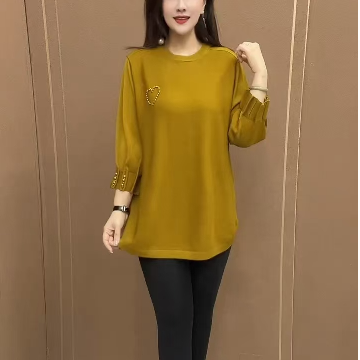 九分袖针织上衣2025春夏季新款洋气妈妈时尚休闲风宽松中长款毛衣