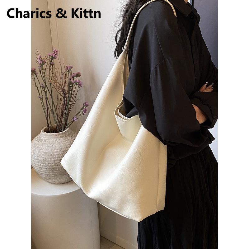 Charics&Kittn托特包包女式2025新款大容量通勤真皮单肩包腋下包