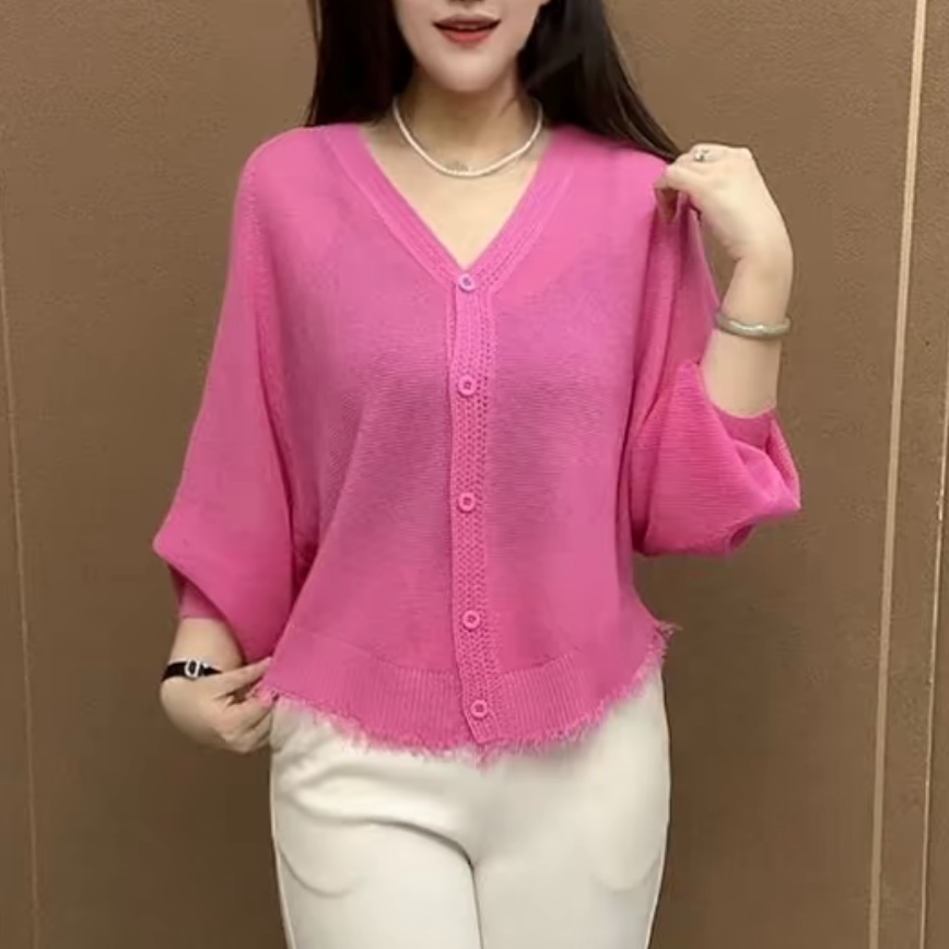 【莱赛尔天丝】2025夏季新款蝙蝠袖开衫百搭空调披肩防晒衫妈妈装