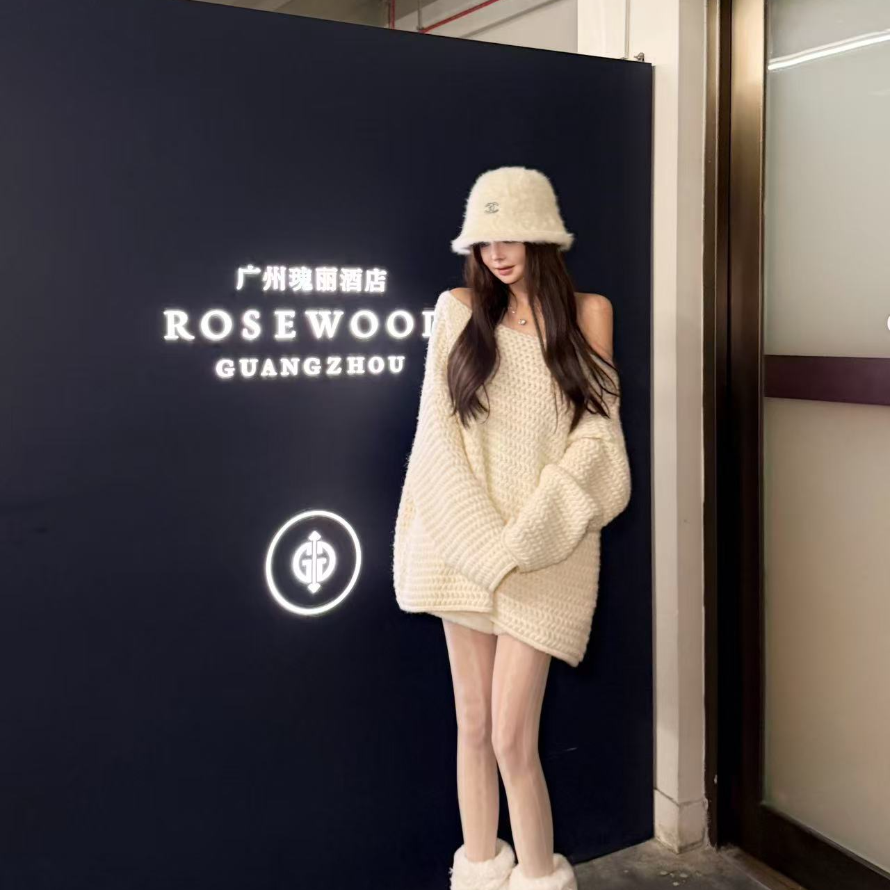 【陶格】法式宽松休闲百搭一字肩慵懒毛衣TG25D4T3667