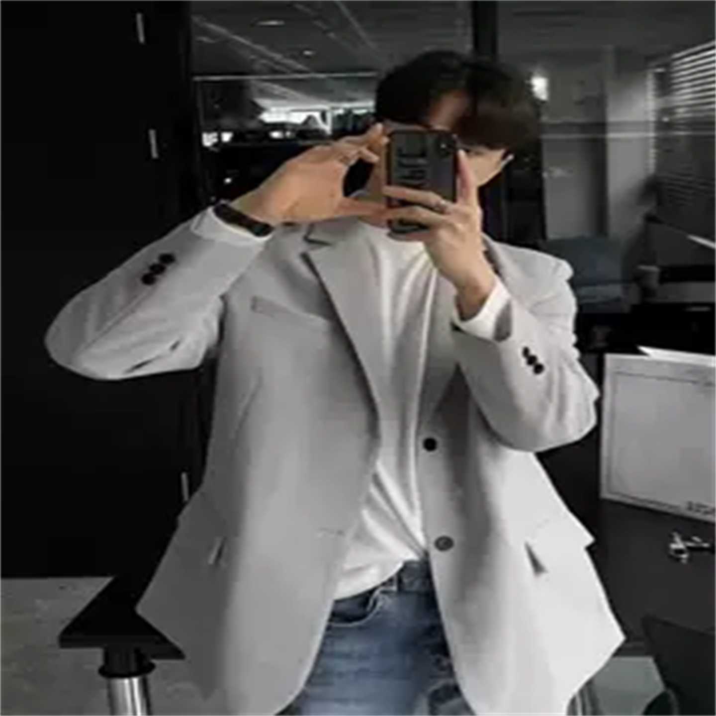 痞帅西服男士韩版休闲商务正装外套宽松伴郎新郎结婚礼服免烫西装