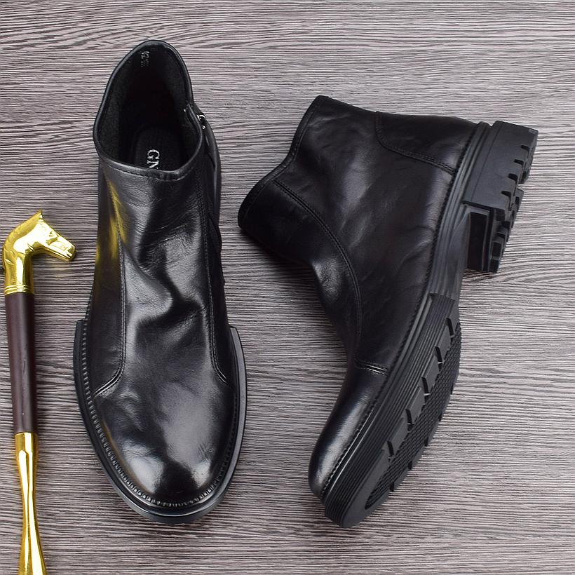 CATIA SELI秋季马丁靴男士真皮防滑切尔西靴子英伦中帮软底商务潮