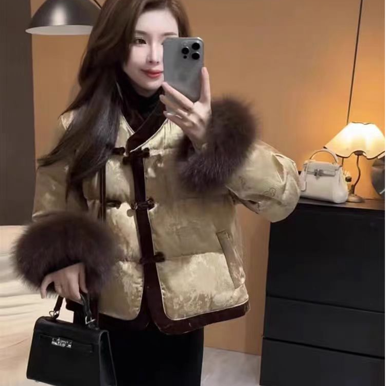 冬季新中式国风加厚外套流苏气质设计师时尚复古盘扣上衣