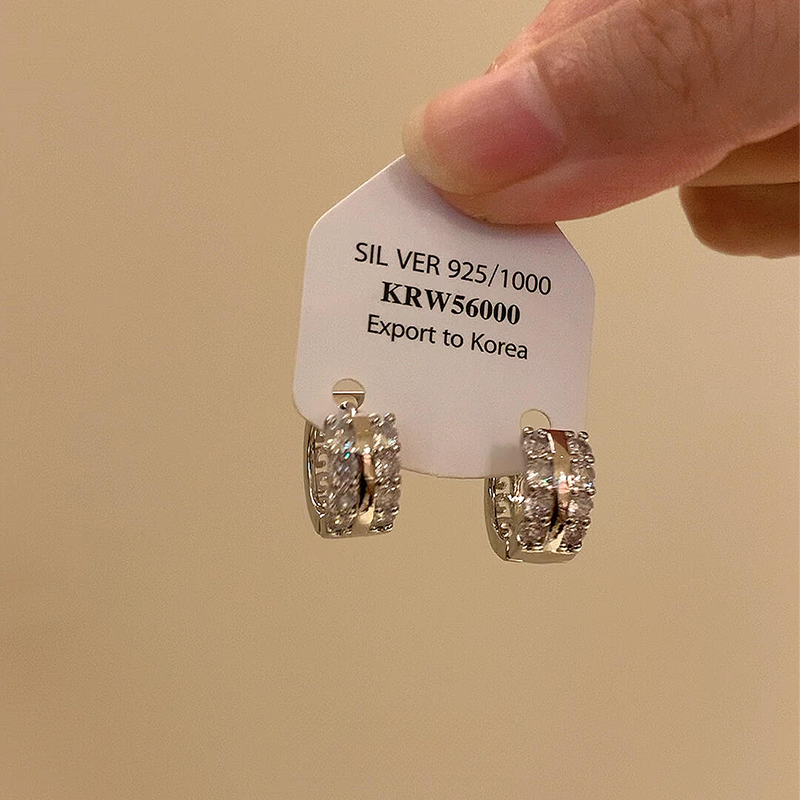 铜合金耳饰 「雨夜」法式镂空双层圈圈耳扣小众设计冷淡风气质耳饰