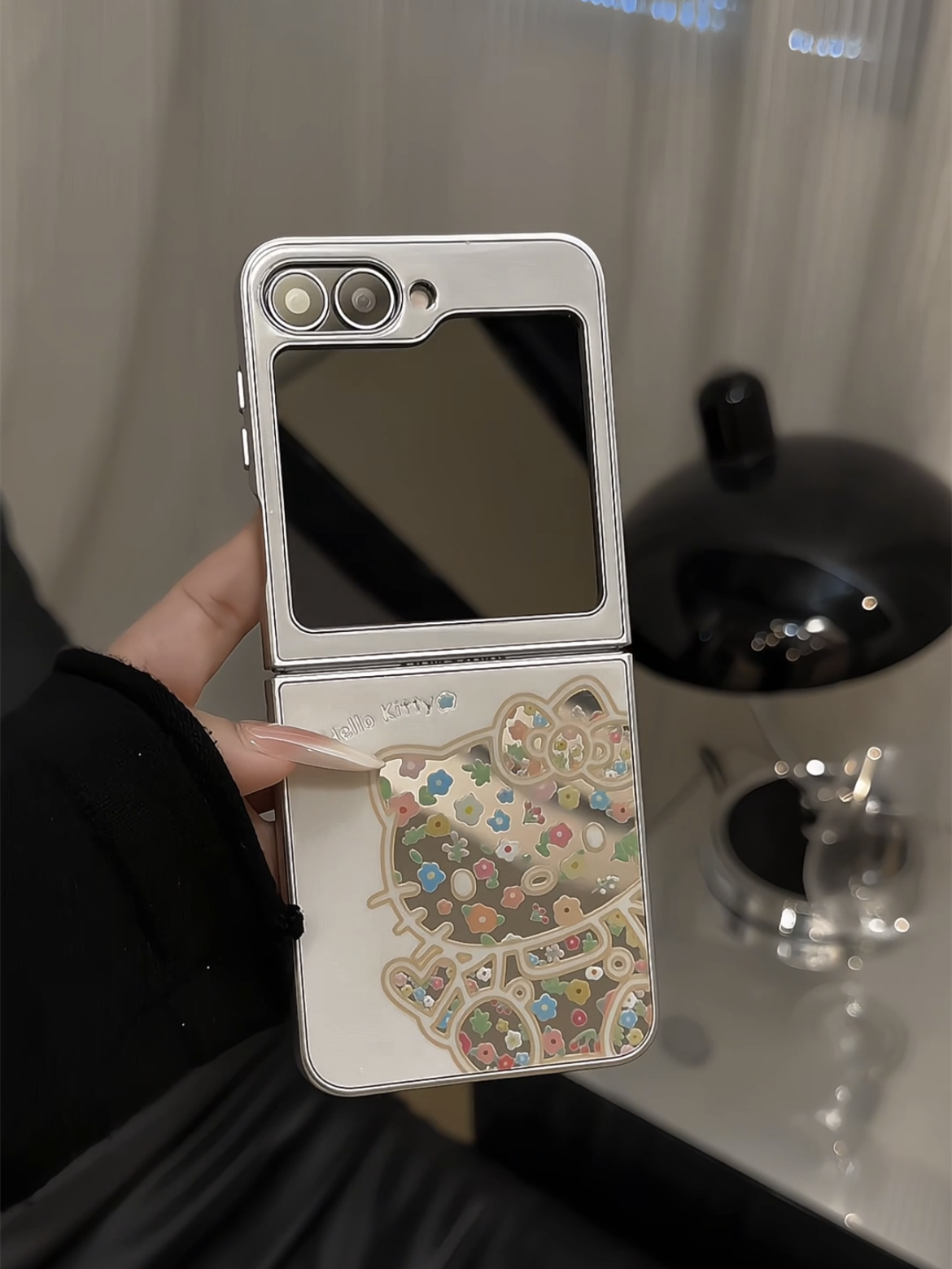 （三星zflip6系列）金属折叠适用三星Galaxyzflip6手机壳防摔花朵kt