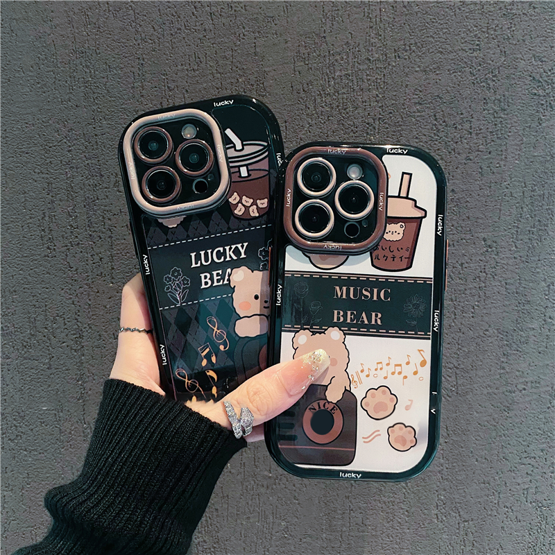 卡通奶油壳适用iPhone16华为OPPOVIVO小米手机壳个性女款硅胶小熊