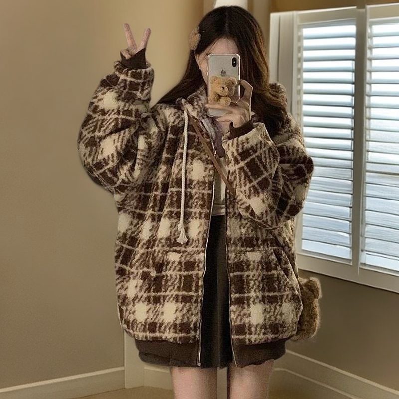 超好看小香风毛绒外套女秋冬季新款宽松百搭保暖外套