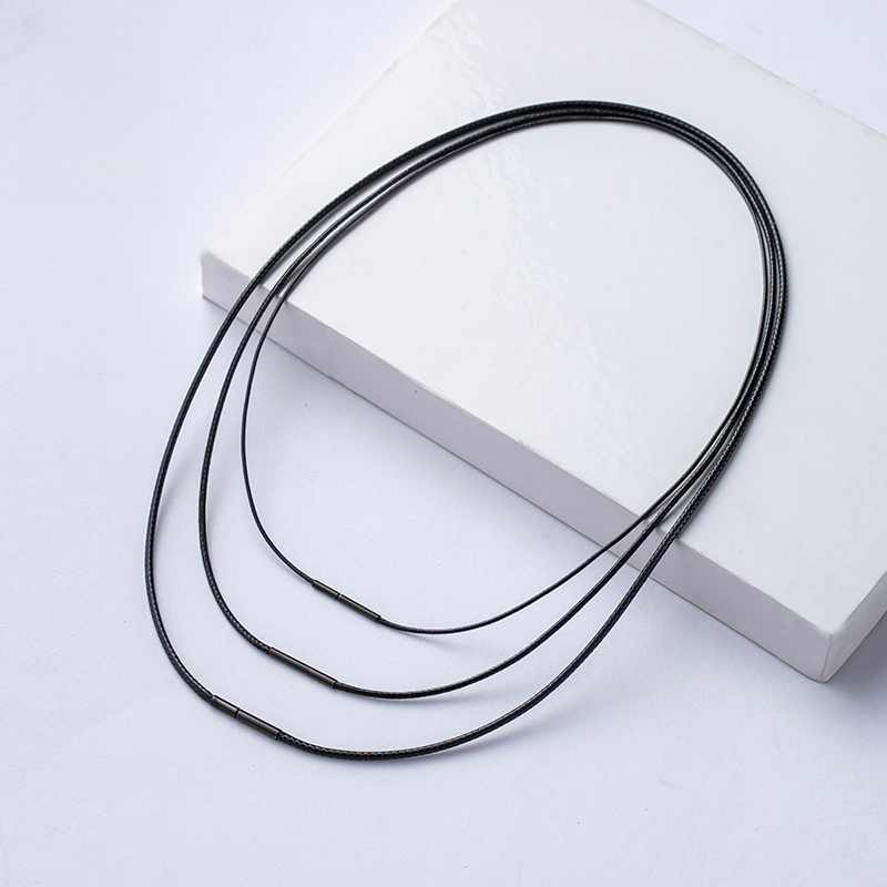 卡扣吊坠挂绳横穿挂绳暗扣男女款黑皮绳项链2026细款免绑挂绳