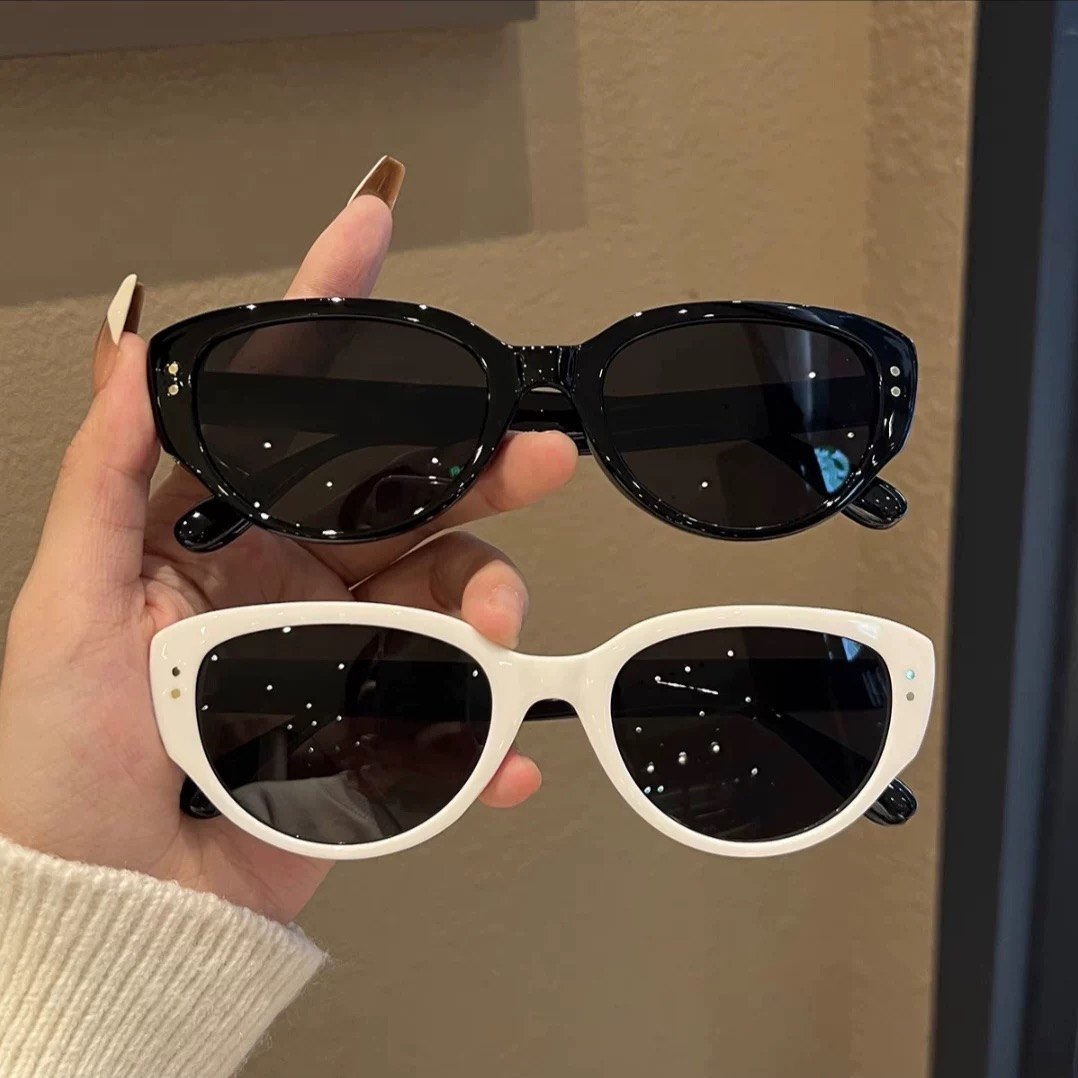 复古猫眼墨镜女防晒遮阳新款椭圆偏光太阳眼镜高级感女款防紫外线