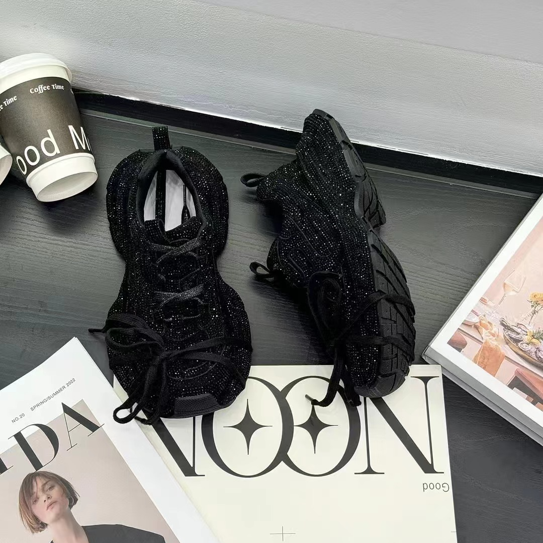 3XL巴黎满天星老爹鞋801黑色老爹鞋夏季休闲鞋满钻老爹鞋百搭鞋子