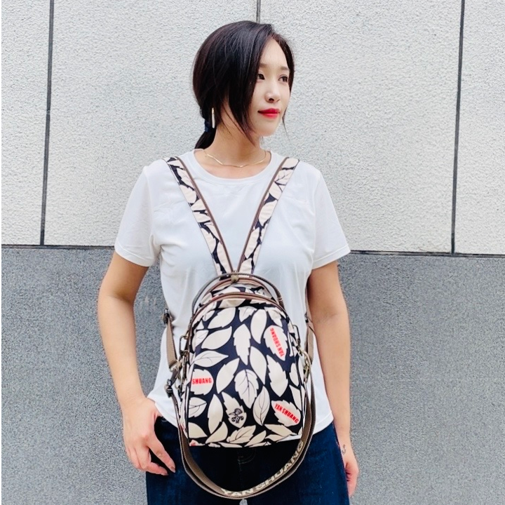 【宠粉浮力】阎双创造双肩背包小号贝壳多用包花色布包3274