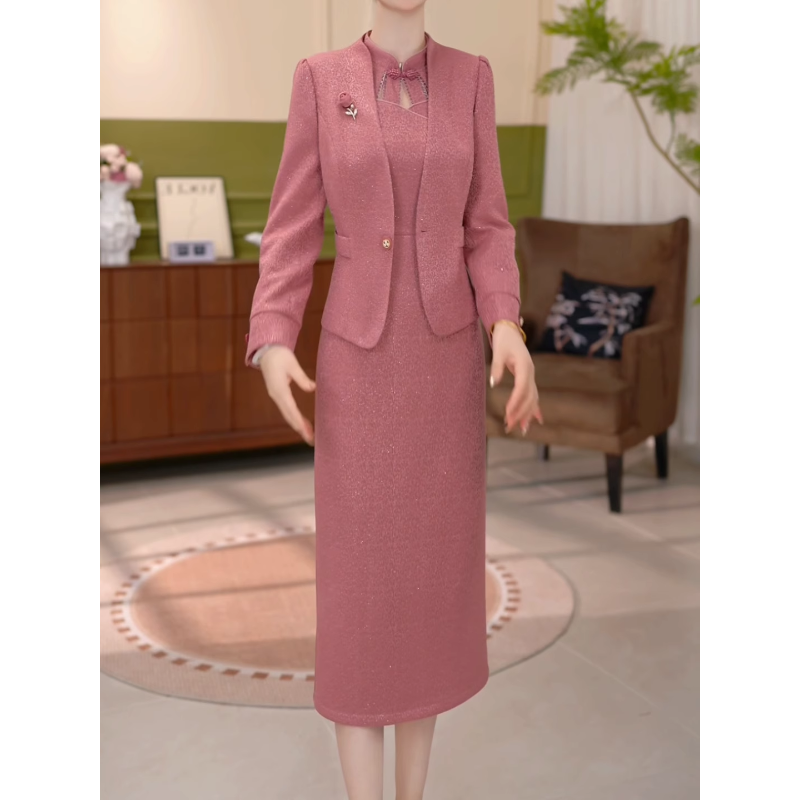 曼芬气质轻奢小香风高端时尚套装2025秋季新款减龄两件套连衣裙