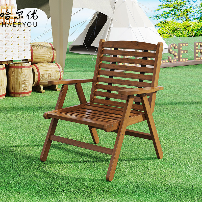 折叠椅家用客厅阳台庭院休闲楠竹靠背椅户外露营免安装便携钓鱼椅