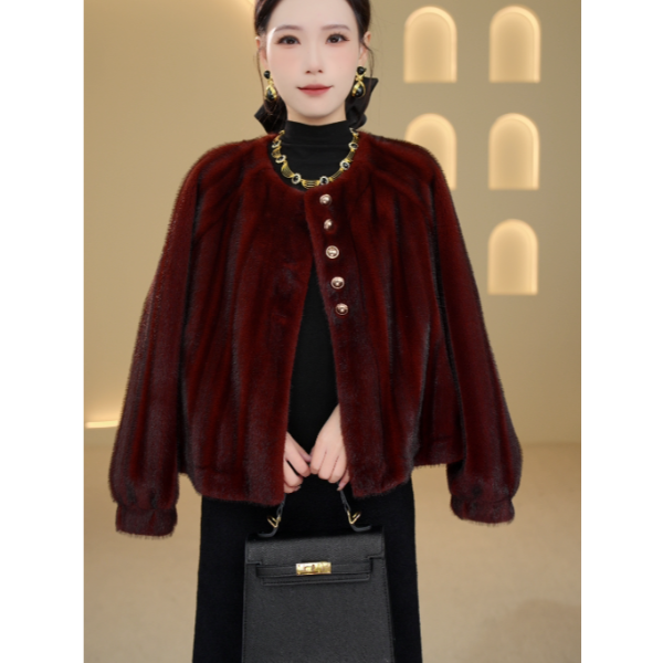 【杭州海宁正品】2025年冬季雪兰貂外套时尚大气女装-XLD5029