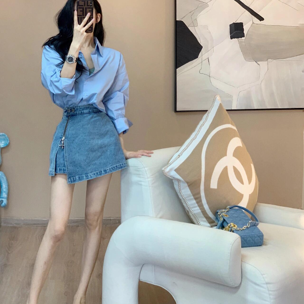 时尚套装衬衫简约通勤短裙韩版上衣时尚复古显瘦气质小个子包臀