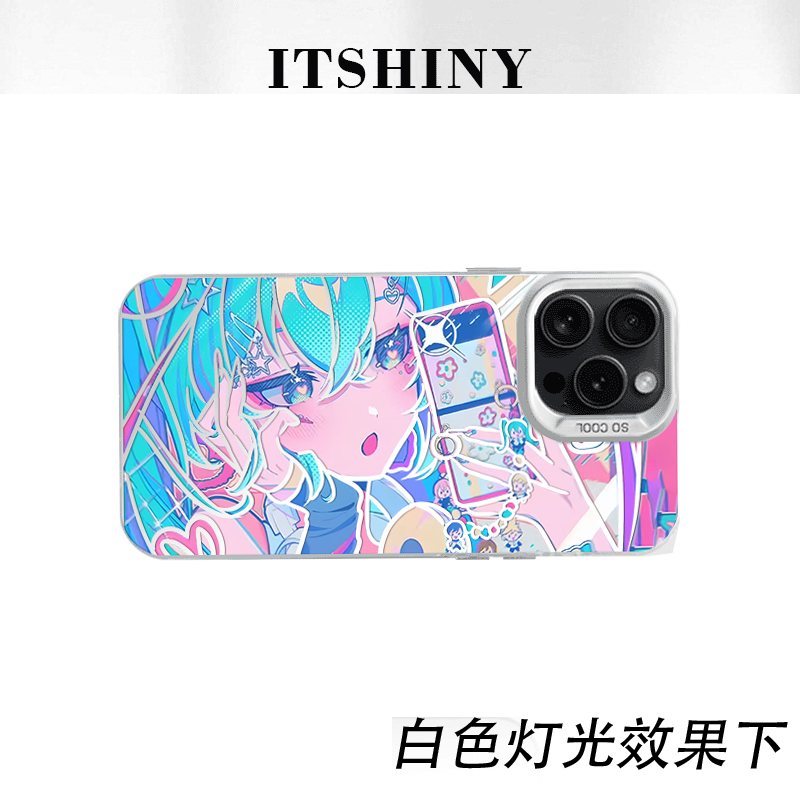 初音未来手机壳彩银二次元适用于苹果华为荣耀小米VIVOPPO一加