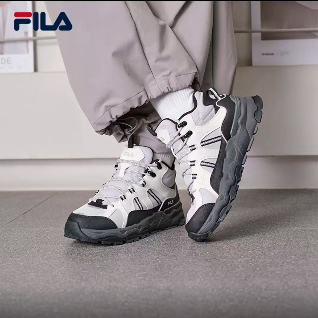 Fila/斐乐女鞋2025冬季新款情侣中帮满天星1S加绒休闲运动老爹鞋