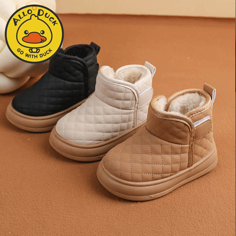 小黄鸭防水儿童雪地靴冬季加绒大棉宝宝雪地棉女童女孩男童雪地鞋