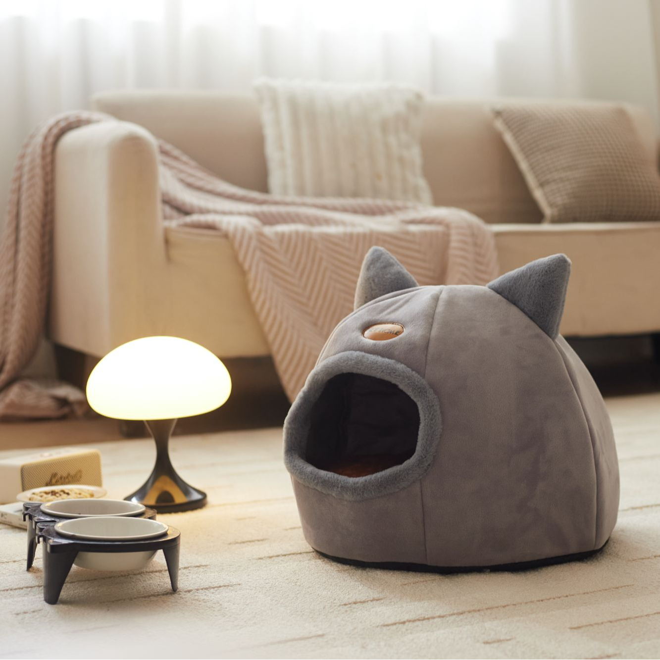 冬季保暖封闭式猫窝四季通用猫狗宠物星球窝