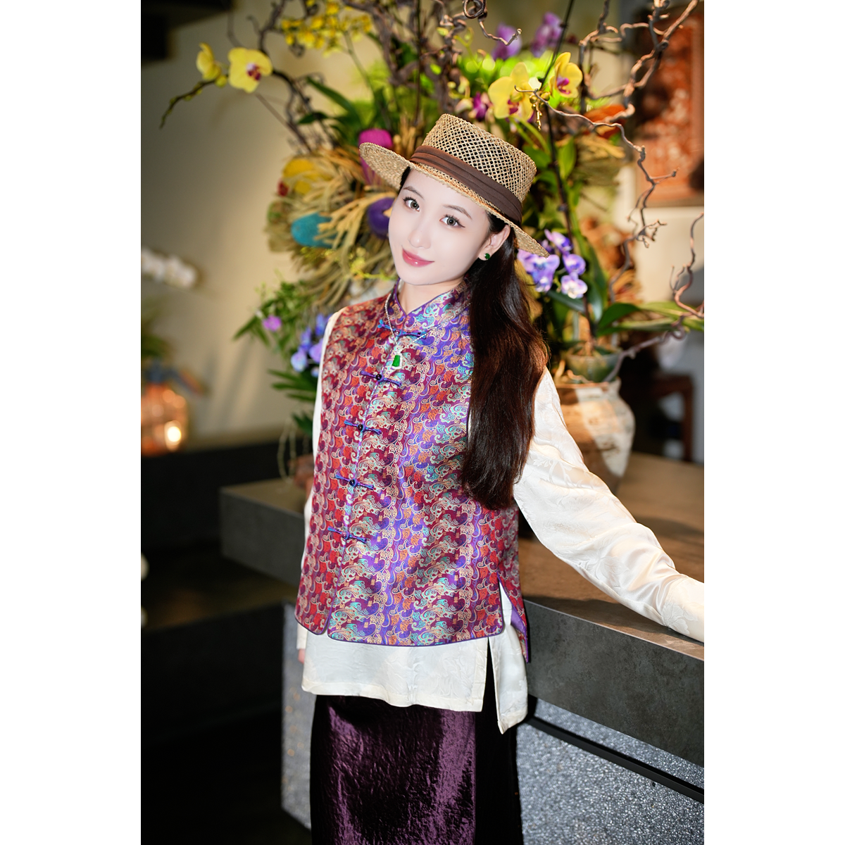 蓝大【​​​​​​晨露​​光​​】新中式桑蚕丝马甲5390