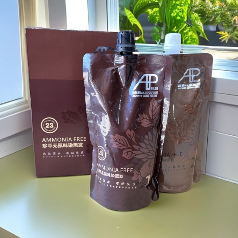 1盒 海柳AP双支染膏发廊双支黑油覆盖白发自然黑理发店批发美发