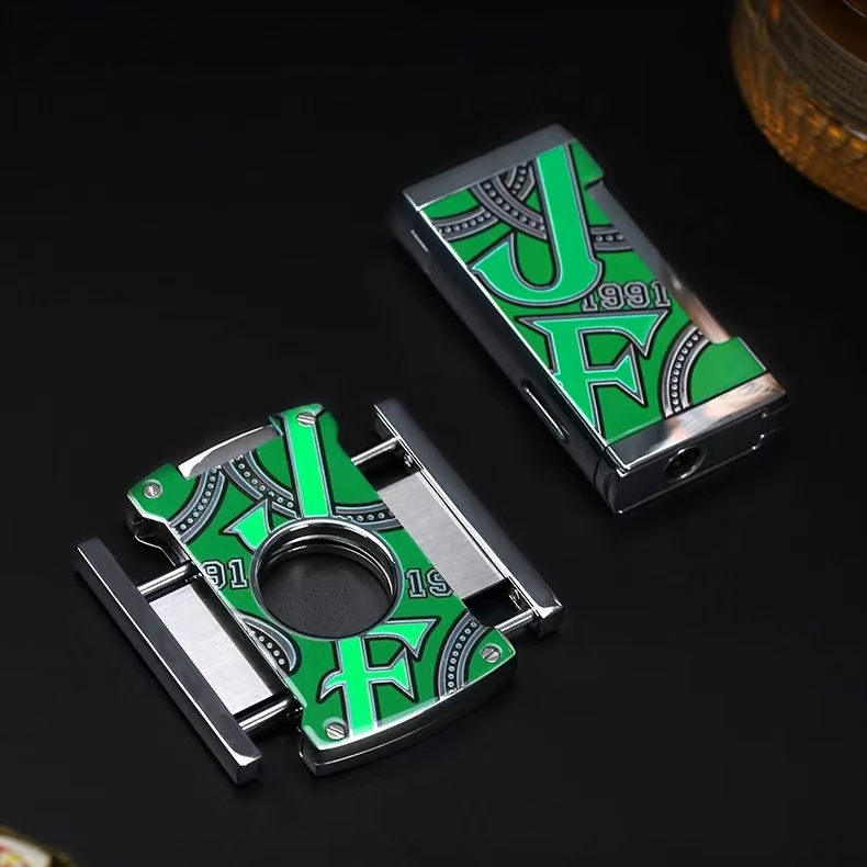 JIFENG季风剑客系列雪茄剪打火机礼盒套装收藏送人双直冲便携方便