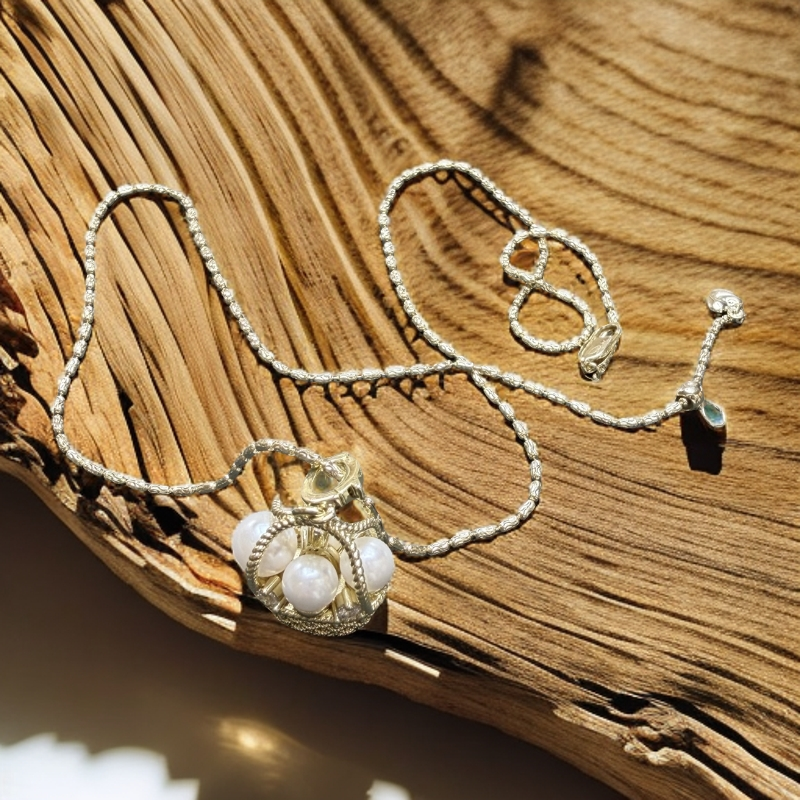 合金项链 满钻聚宝盒坠链51cm(含)-80cm气质长款饰品链子轻奢精致