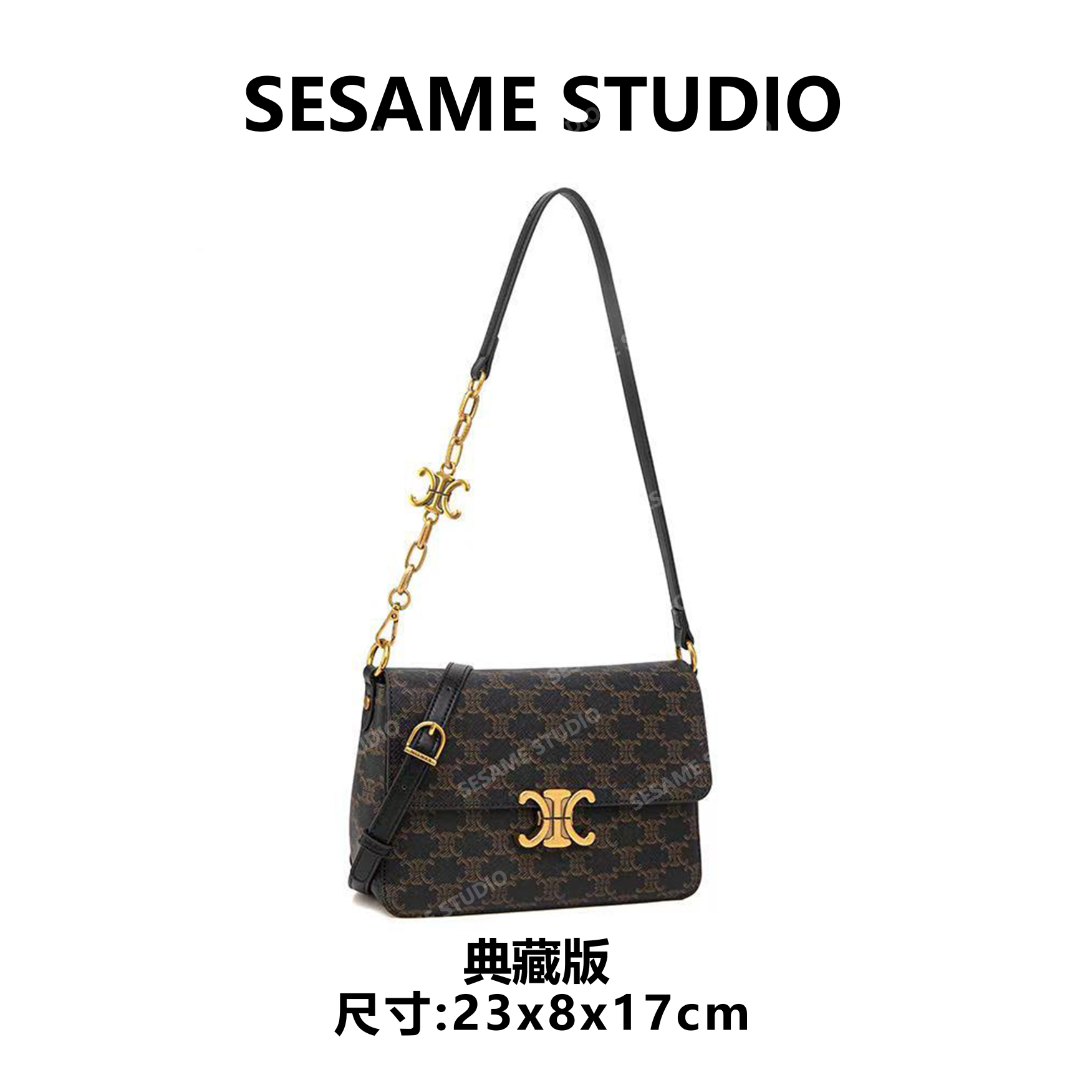 【芝麻集】【典藏版】QYX-9959-黑色RAIN.CUN时尚百搭腋下潮流女包