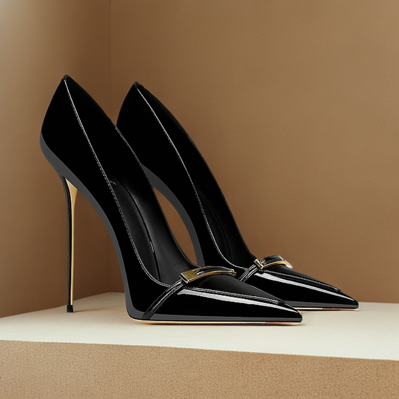 高端黑色经典高跟鞋女秋冬新款时尚爆款法式流行职业通勤细跟单鞋