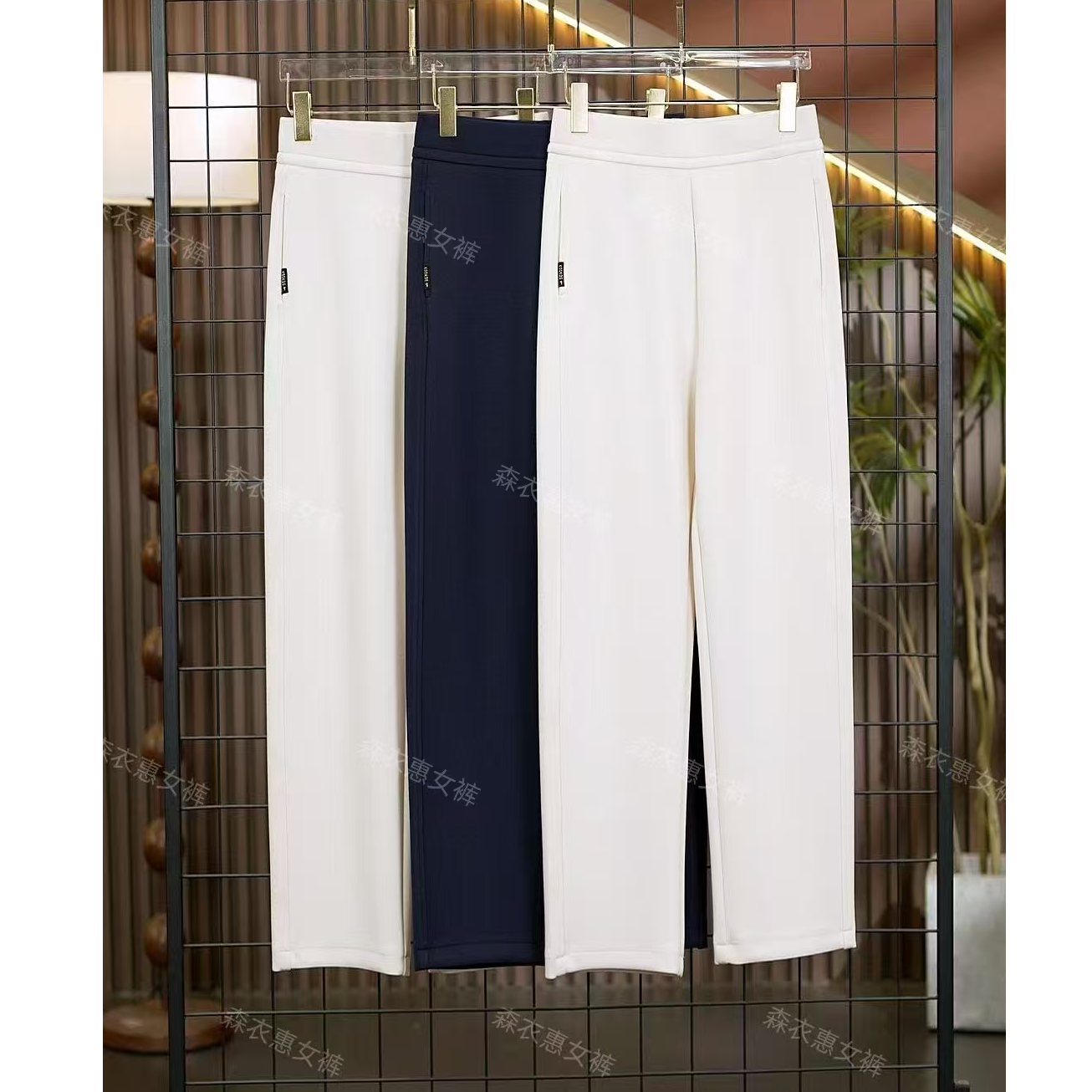森衣惠【秋季新款】直筒法棍裤高弹免烫抗皱高腰弹力时尚显瘦烟管裤