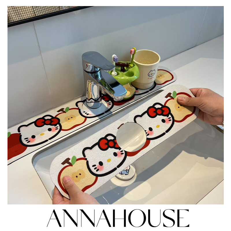 ANNAHOUSE卡通可爱防溅水龙头沥水垫卫生间洗手台垫厨房水池DS