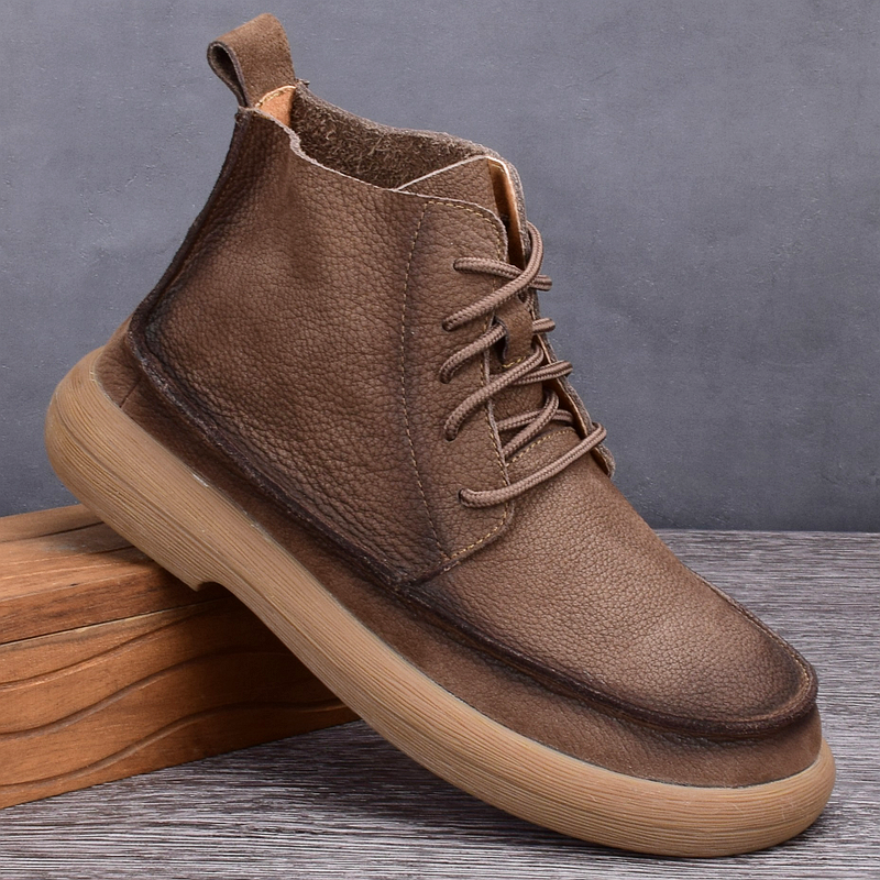 CATIA SELI秋冬真皮马丁靴男款头层牛皮透气软底休闲时尚复古靴子