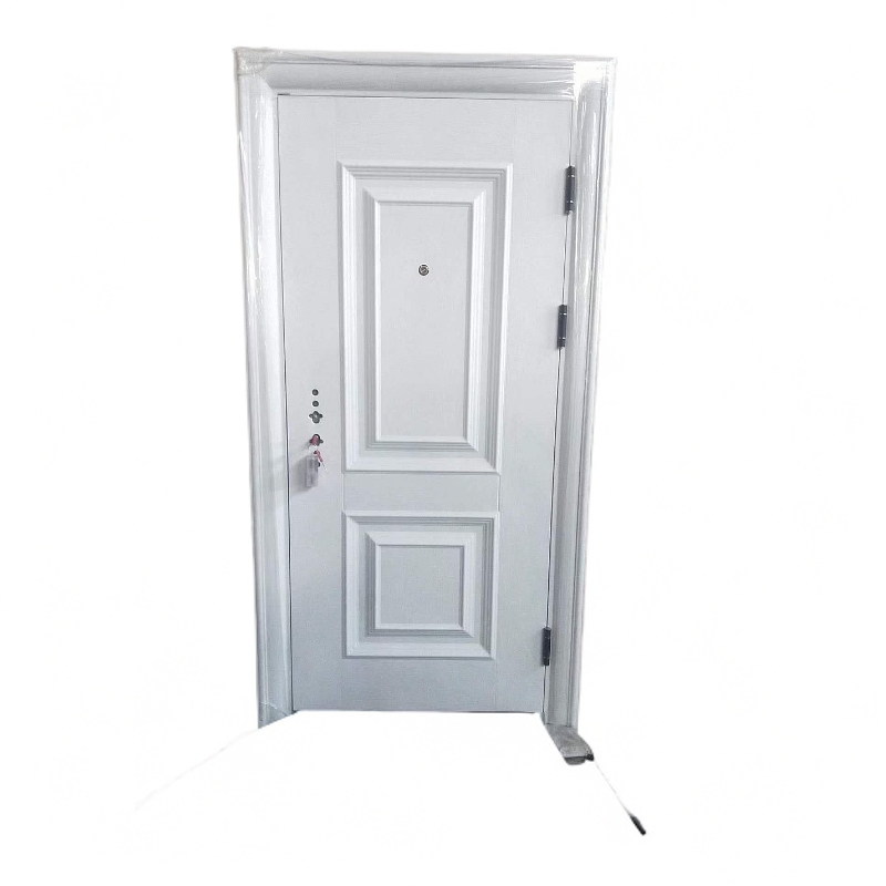 双白反凸二方白色钢制防盗门双人双锁甲级安全门室内室外入户门