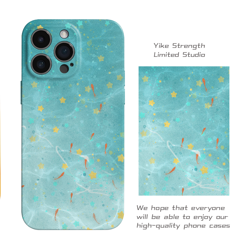 金鱼池菲林壳软壳适用iphone苹果16pro可爱小米15 VIVO华为