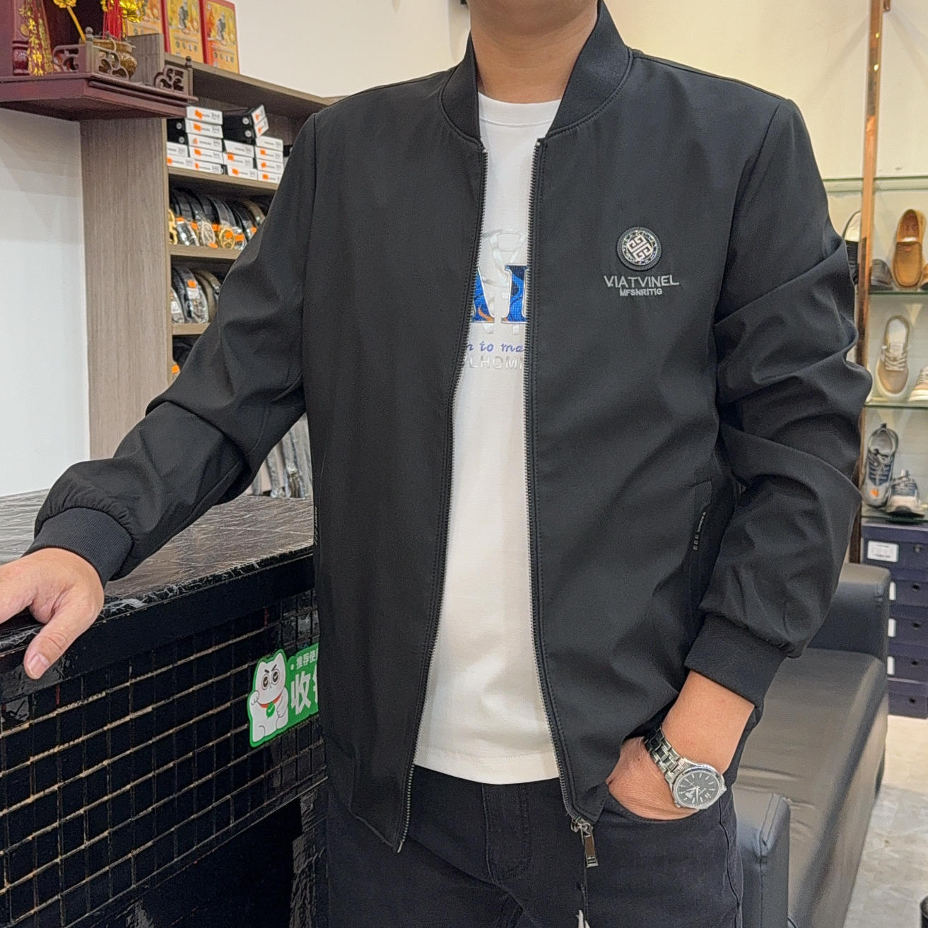 【大公道实体】新款男士刺绣螺纹下摆棒球领秋冬季休闲夹克2510