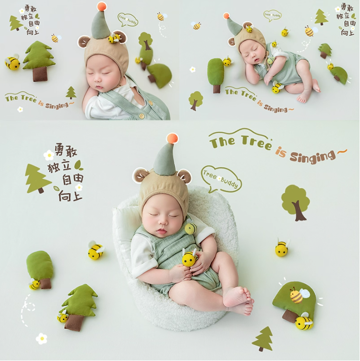 大树宝宝森林小萌友宝宝拍照新生儿儿童摄影服装道具影楼写真
