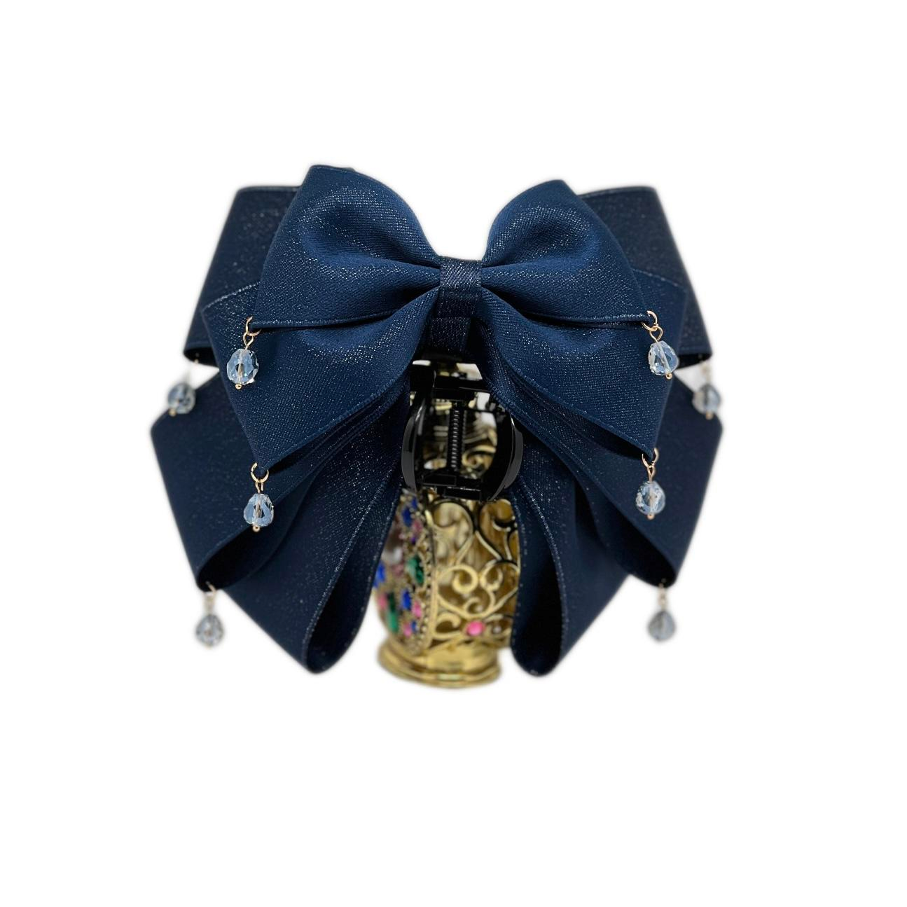 简晓唯美浪漫星空闪耀气质蝴蝶结发抓闪亮流苏发夹优雅b