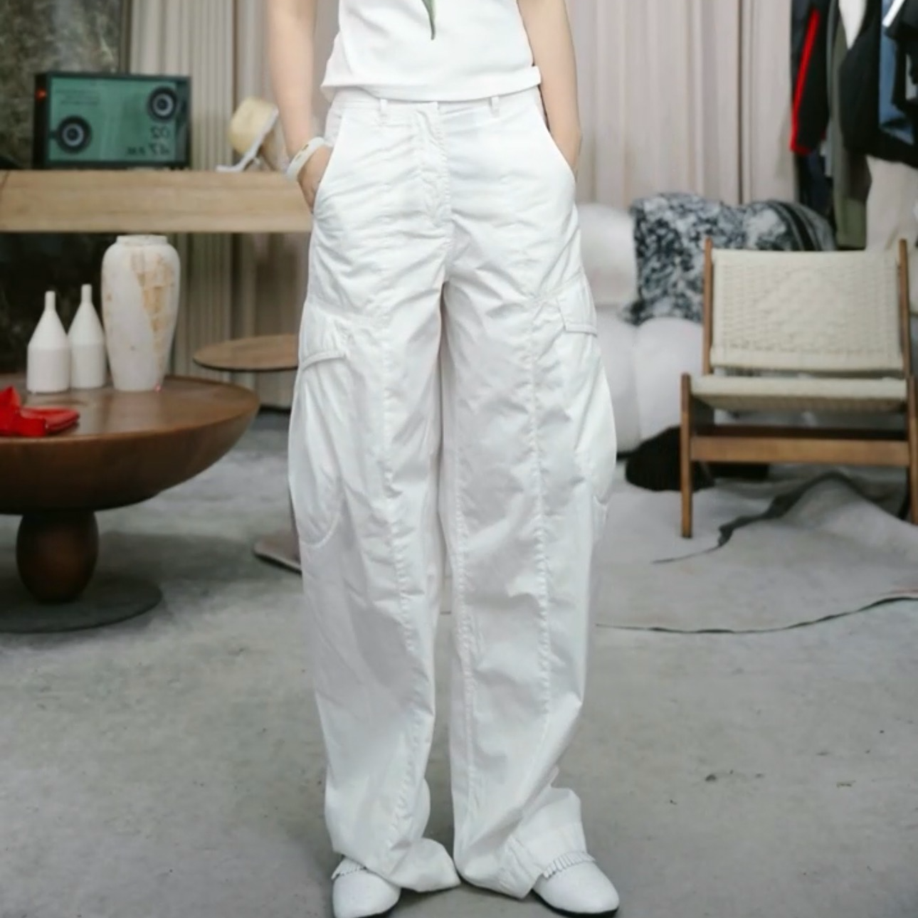 infobyfive2025夏季新款百搭宽松大口袋工装裤NF0506173