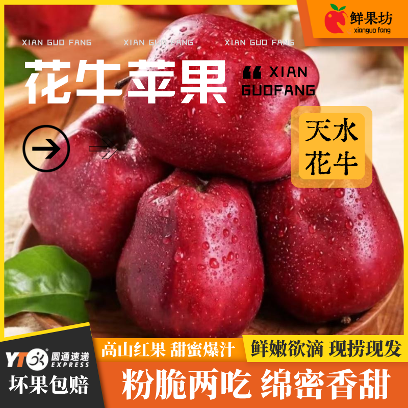 【低脂水果】甘肃天水产地直发花牛苹果糖心维C水果新鲜应季脆甜