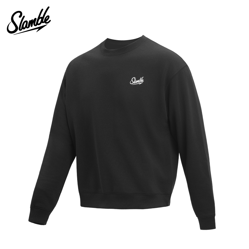 SLAMBLE毛圈运动卫衣男士薄款圆领套头宽松上衣新款