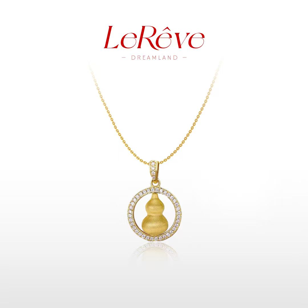 【LeReve时来运转小葫芦】镀金手工拉丝满镶小葫芦项链