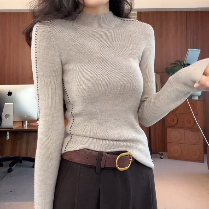2025秋冬新款韩系百搭时尚气质加厚打底衫针织衫LK2508251