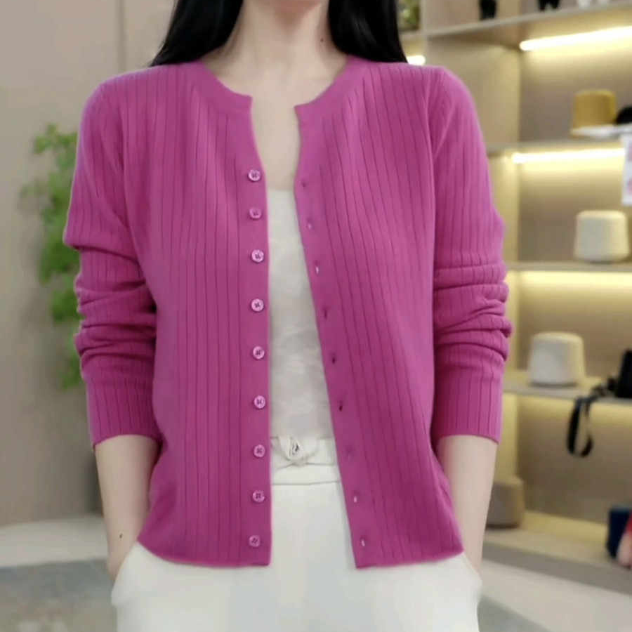 V领女针织上衣外穿内搭羊毛衫2025春秋新款洋气毛衣外套针织开衫