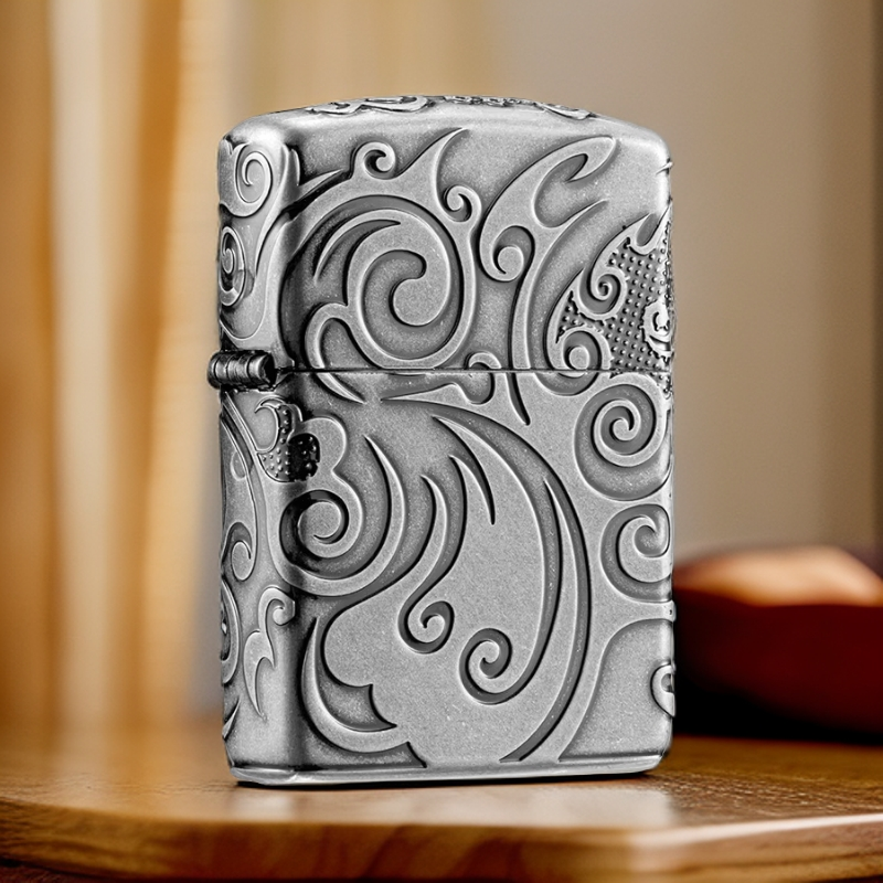 zippo打火机太仓版正品官方正版古银盔甲淬火/流云TCJ1