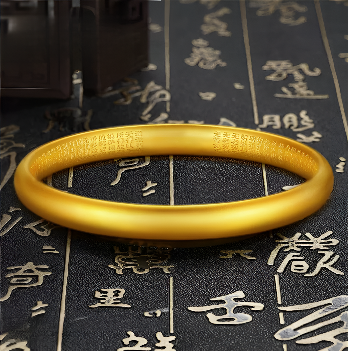 铜合金手镯 金色国风8mm泥鳅背古法素圈手镯经典百搭实心磨砂传承