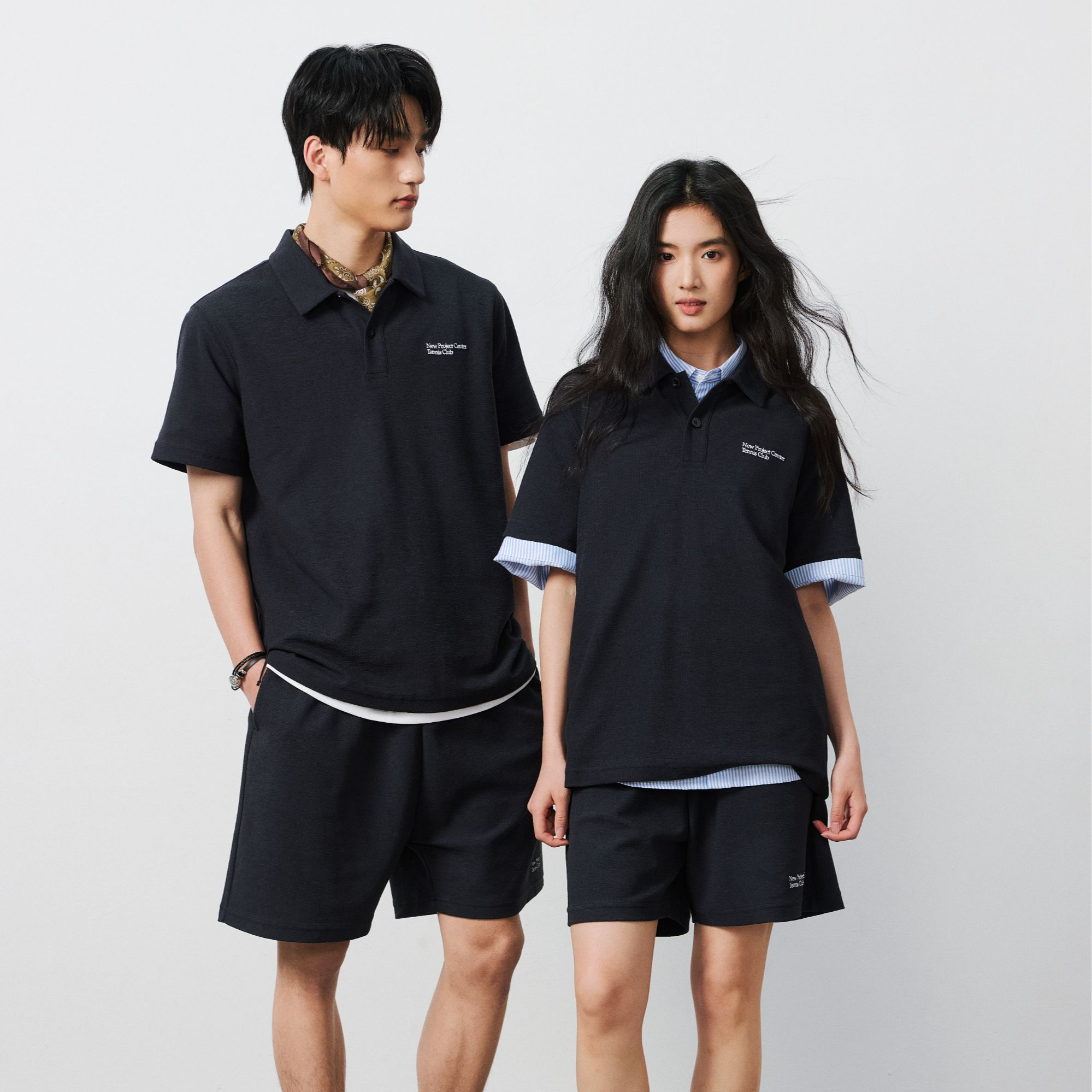 NPC潮牌胸口字母刺绣【毛巾布】polo领运动短裤男舒适透气NP54SR36