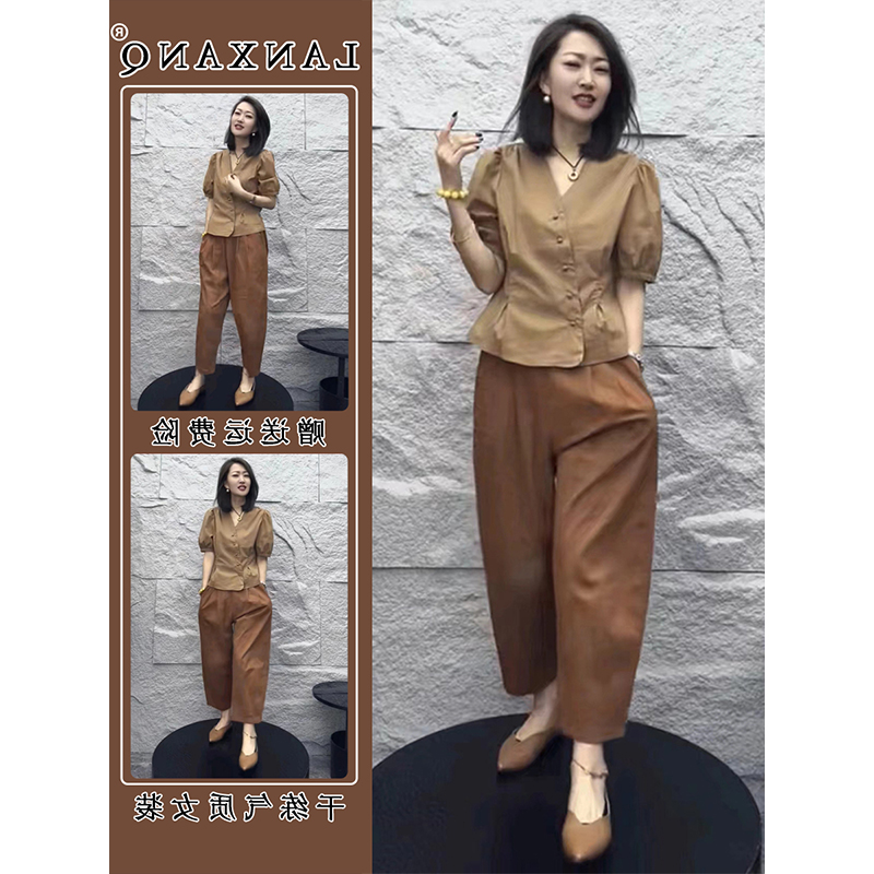 夏装搭配一整套新款时尚小个子减龄穿搭独特别致设计感上衣套装女